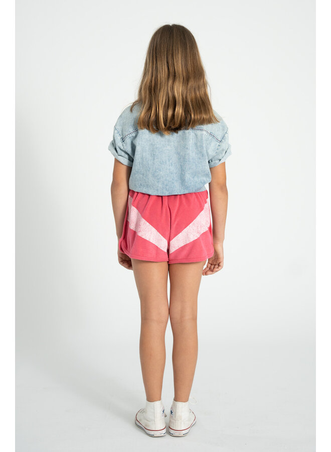 Piupiuchick | shorts | pink w/ white stripes print