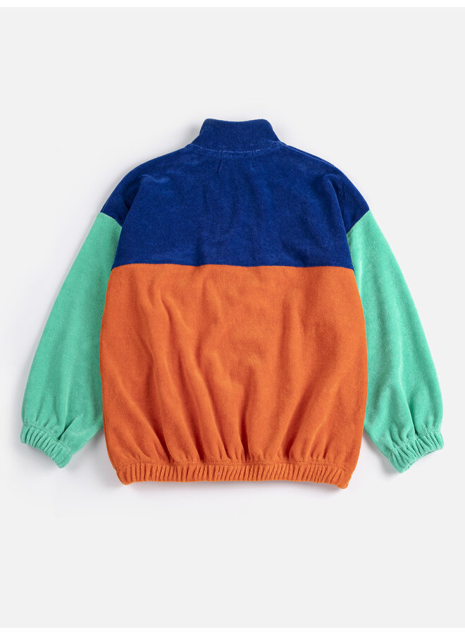 Bobo Choses | b.c. color block zipped sweatshirt | multicolor