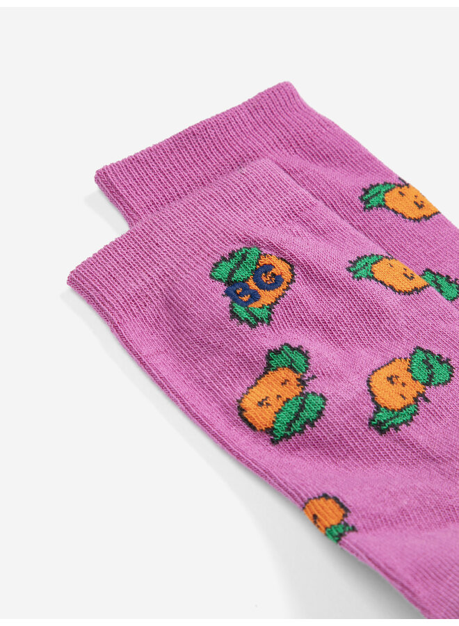 Bobo Choses | tangerine all over short socks | purple