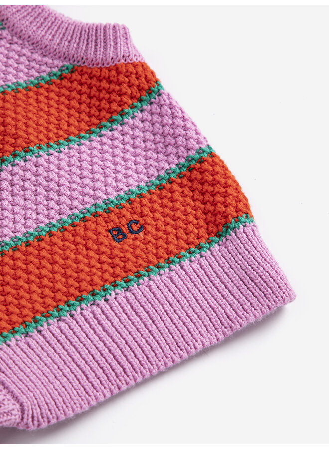 Bobo Choses | bc striped knitted vest | purple