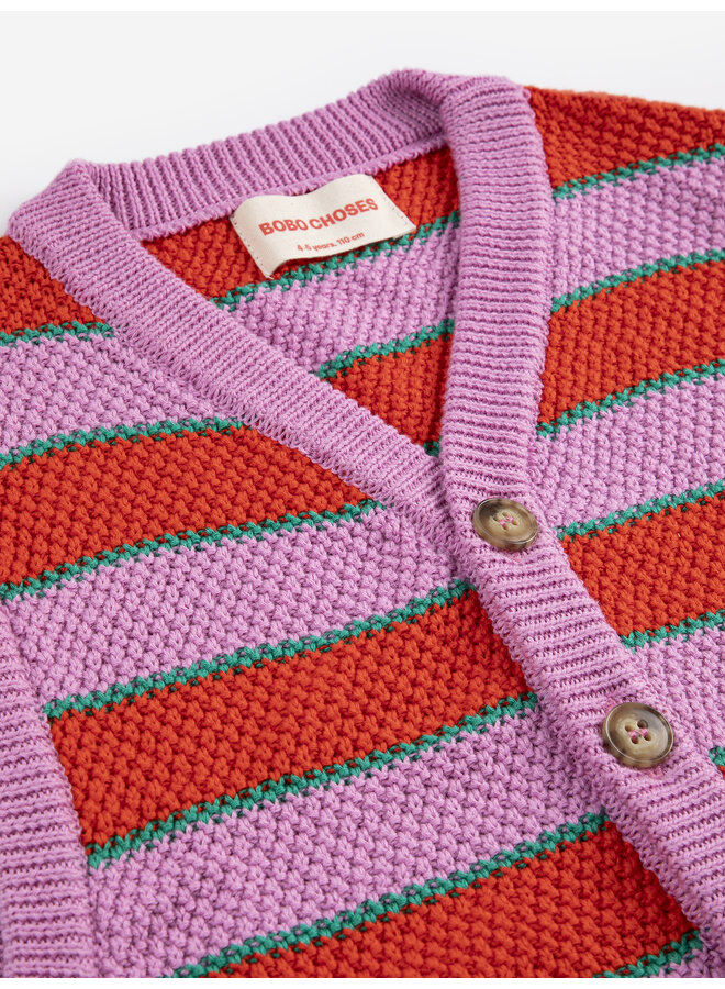Bobo Choses | bc striped knitted vest | purple