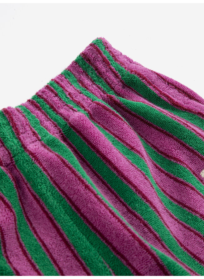Bobo Choses | striped terry cloth shorts  | purple