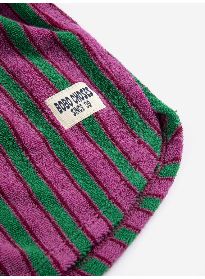 Bobo Choses | striped terry cloth shorts  | purple