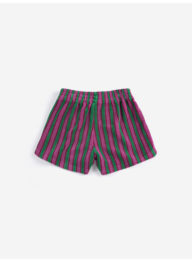 Bobo Choses | striped terry cloth shorts  | purple