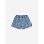 Bobo Choses | pickles the dog all over denim short | prussian blue