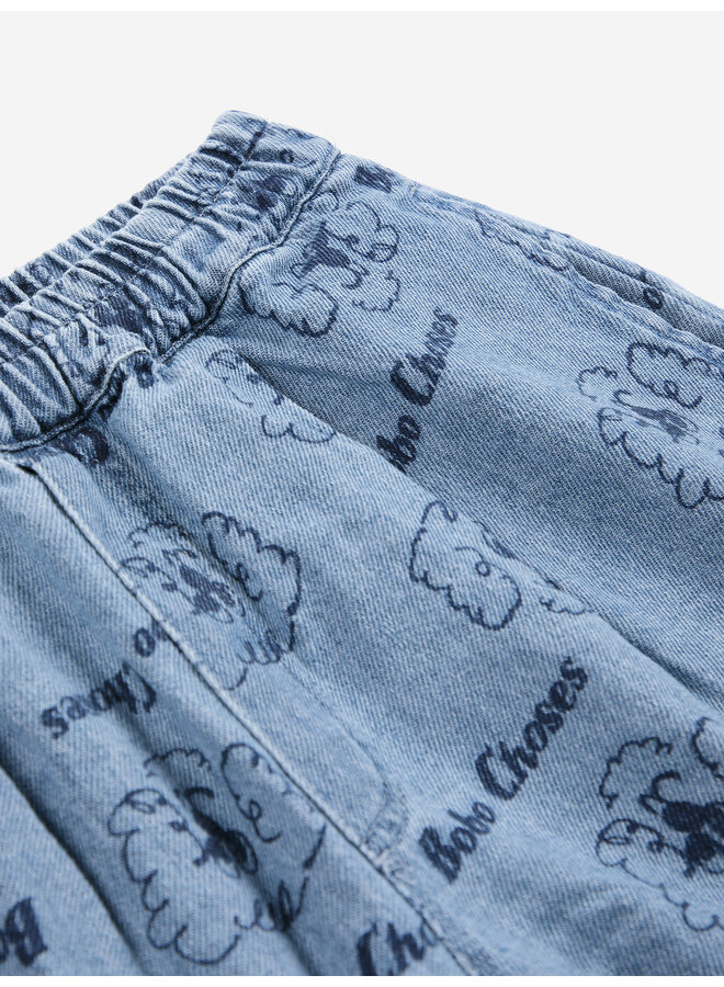 Bobo Choses | pickles the dog all over denim short | prussian blue