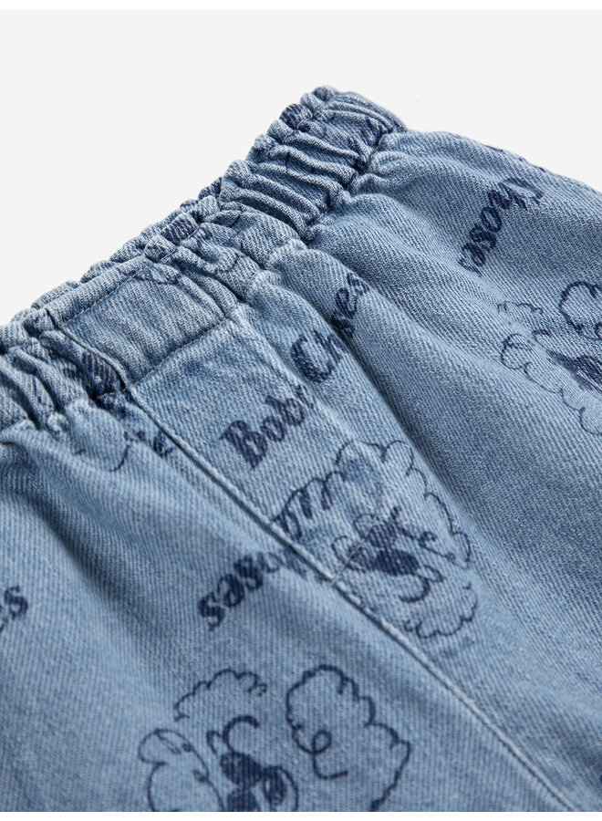 Bobo Choses | pickles the dog all over denim short | prussian blue