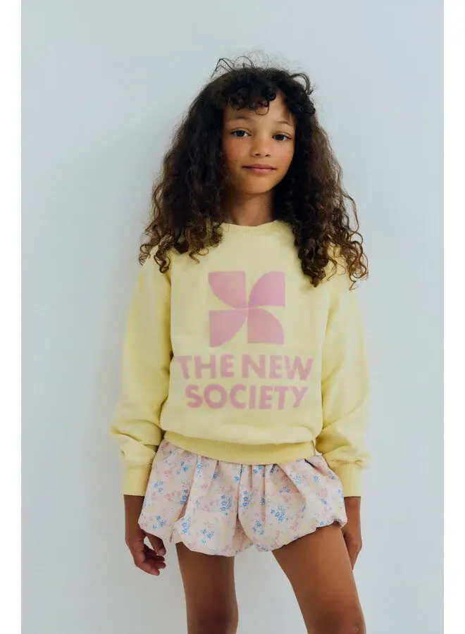 The New Society | tns logo sweatshirt soft lemon