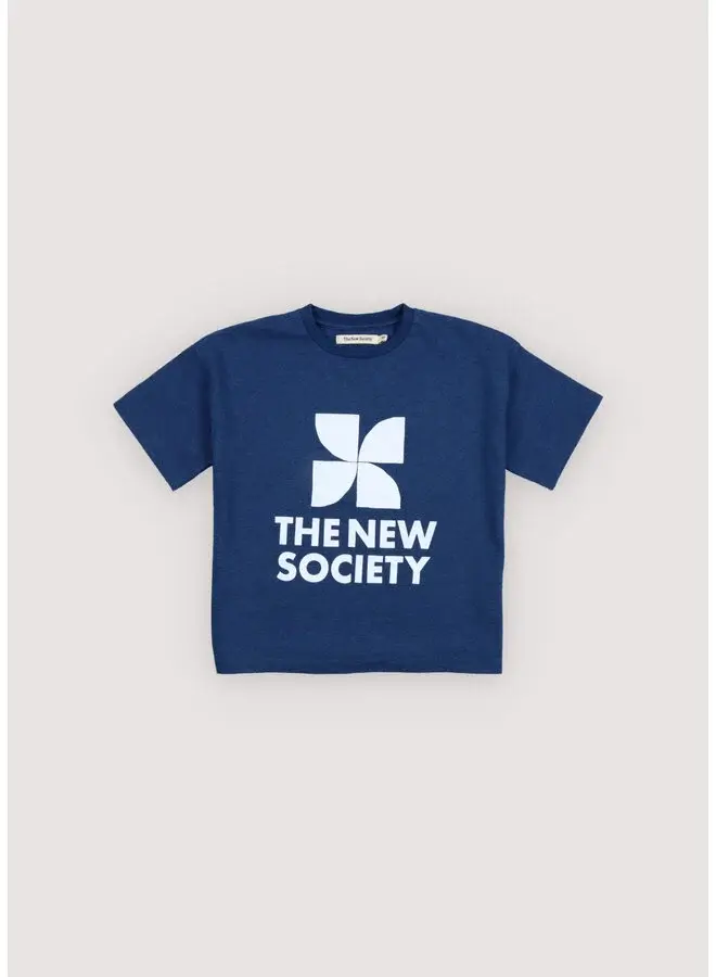 The New Society | tns logo t-shirt indigo denim
