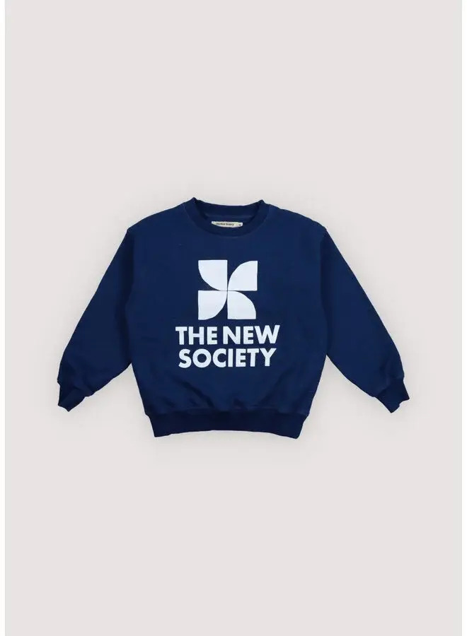 The New Society | tns logo sweatshirt indigo denim