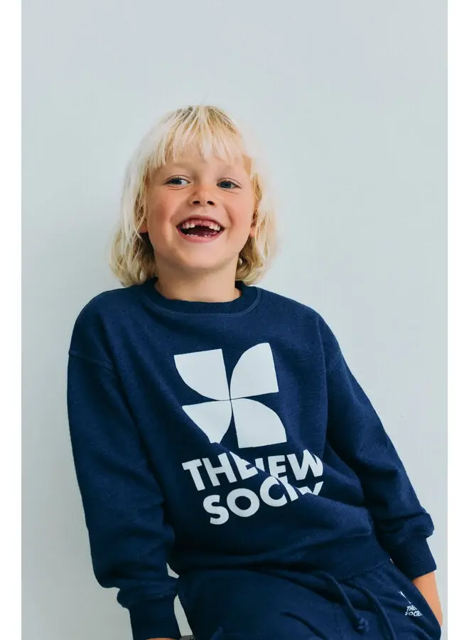 The New Society | tns logo sweatshirt indigo denim