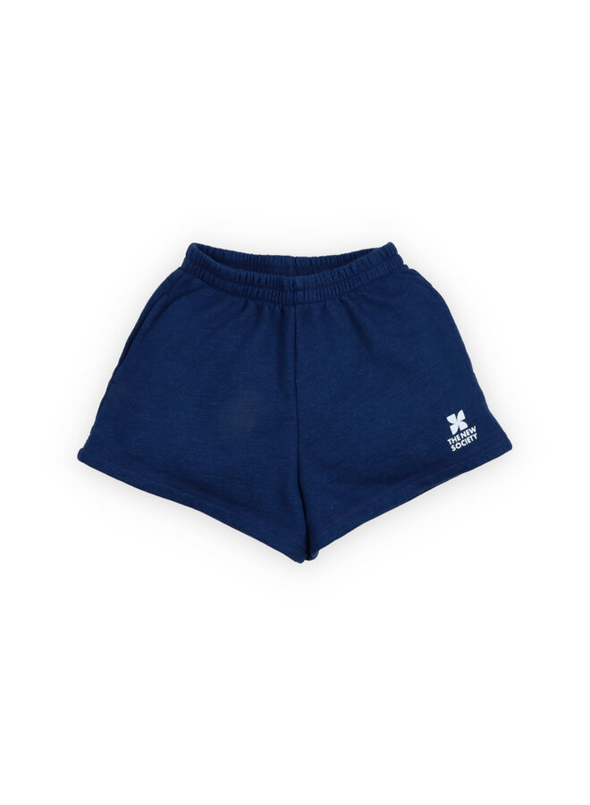 The New Society | tns logo short indigo denim