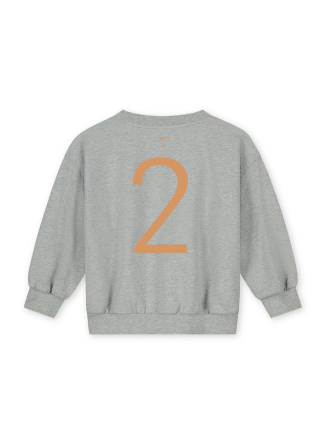 Gray Label | birthday sweater gots | grey melange - melon
