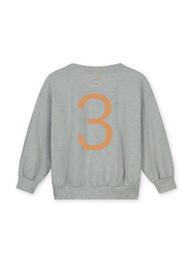 Gray Label | birthday sweater gots | grey melange - melon