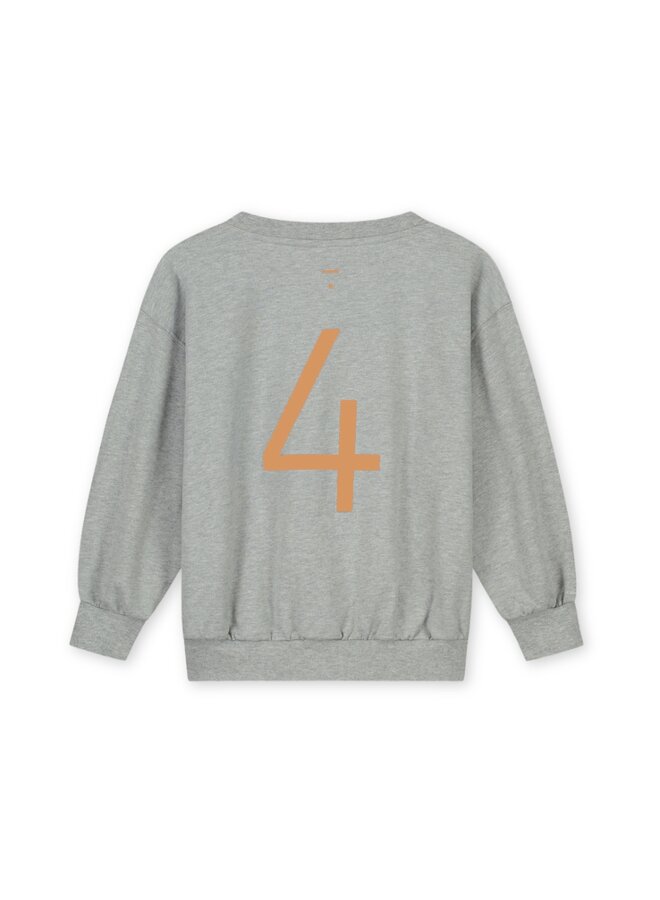 Gray Label | birthday sweater gots | grey melange - melon