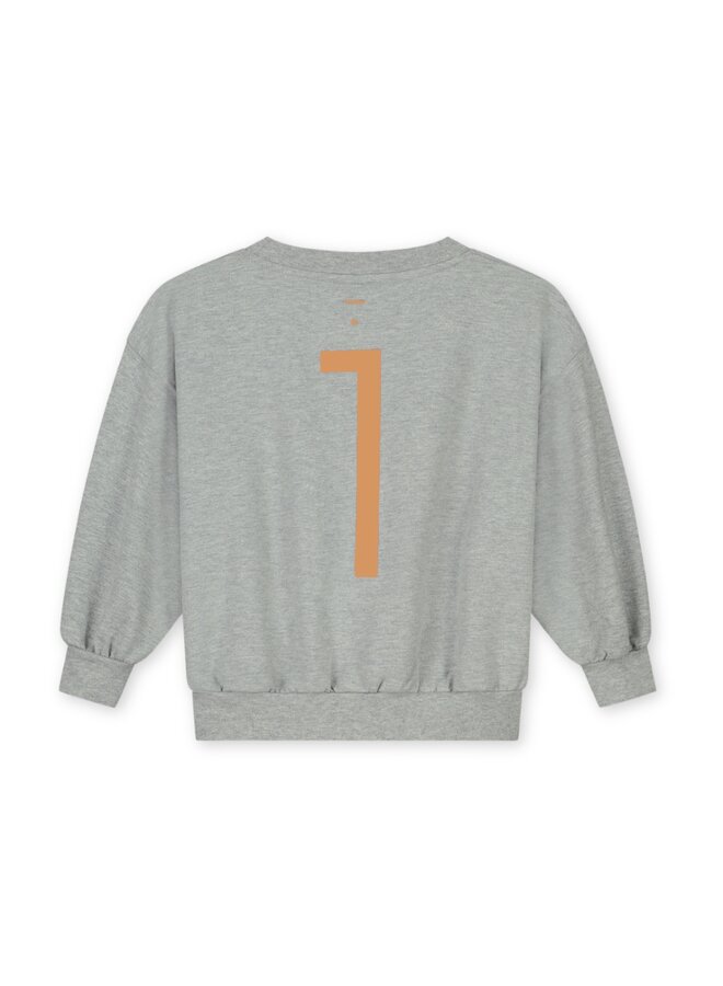 Gray Label | birthday sweater gots | grey melange - melon