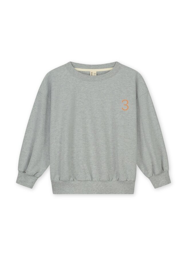Gray Label | birthday sweater gots | grey melange - melon