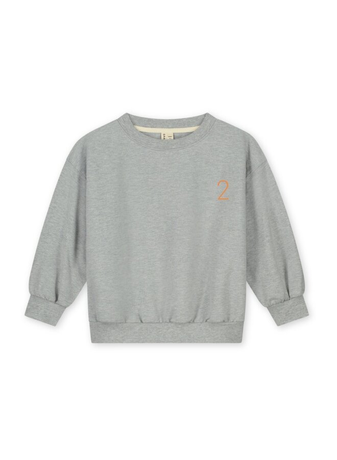 Gray Label | birthday sweater gots | grey melange - melon