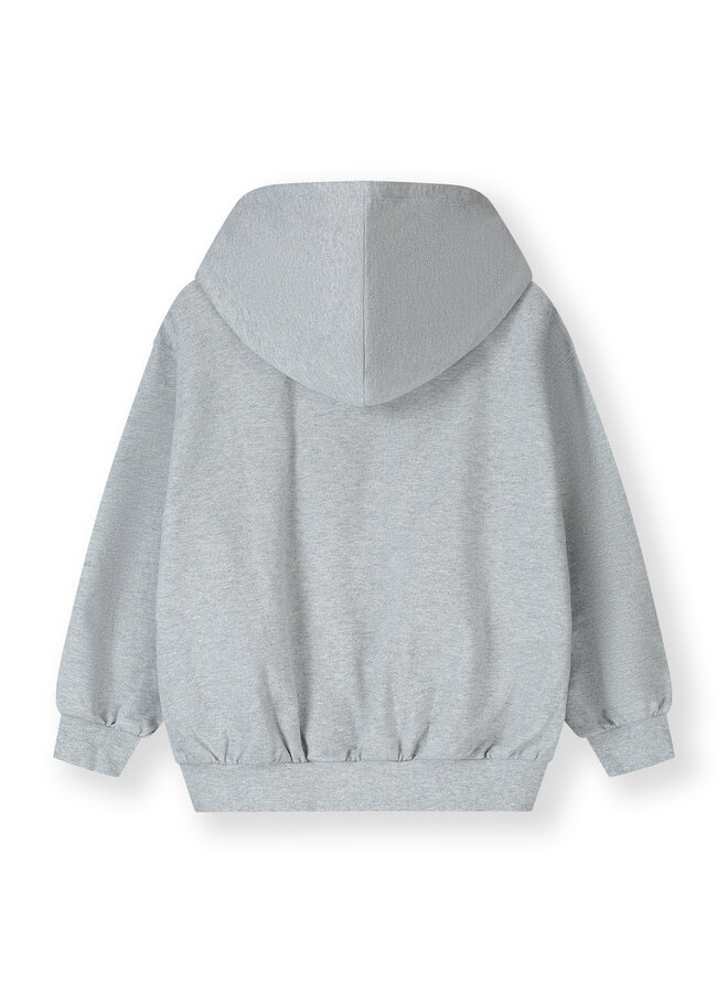 Gray Label | hooded cardigan w/ zip gots | grey melange