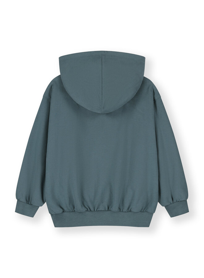 Gray Label | hooded cardigan w/ zip gots | blue grey