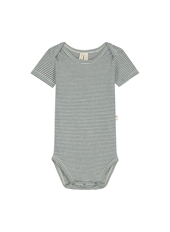 Gray Label | baby onesie gots | blue grey - cream