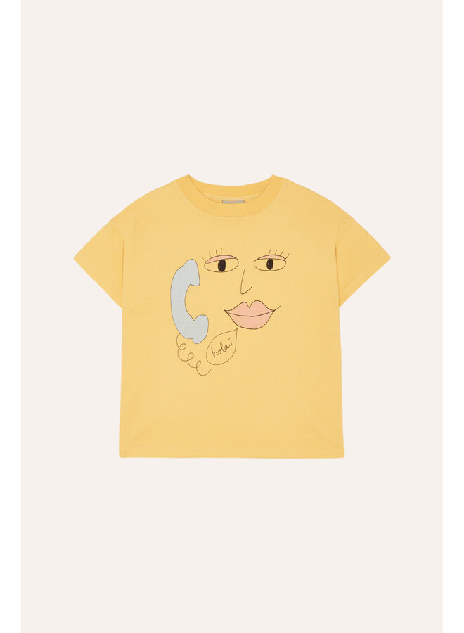 The Campamento | face on the phone tshirt | yellow