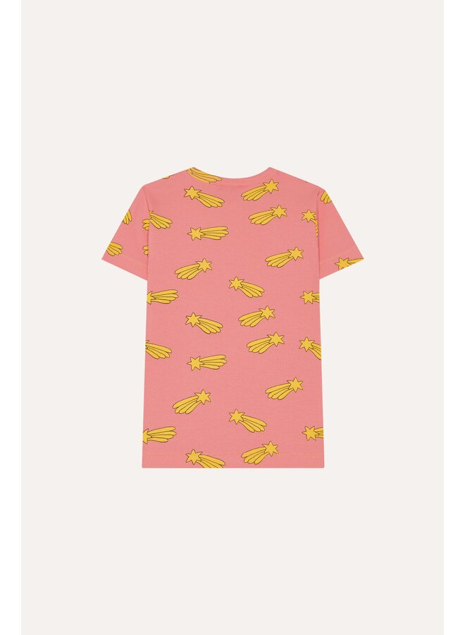 The Campamento | falling stars allover tshirt | pink