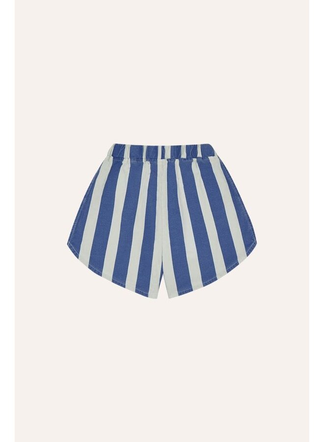 The Campamento | blue stripes washed shorts | blue