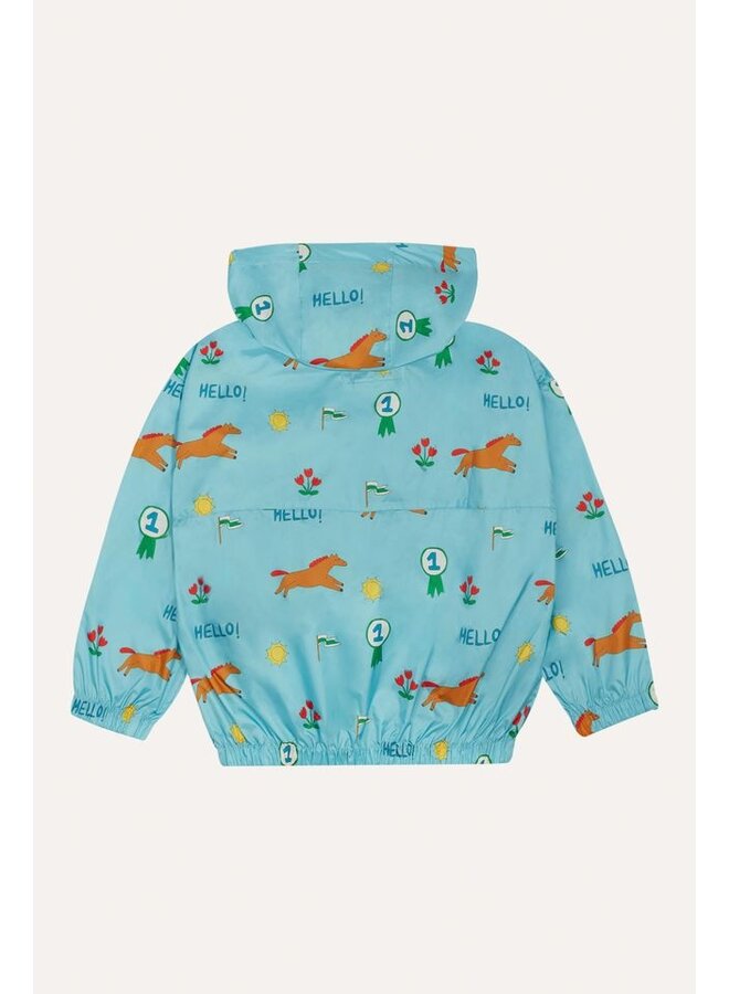 The Campamento | horses allover windbreaker | blue