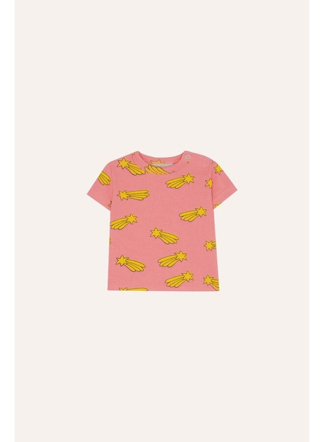 The Campamento | falling stars allover baby tshirt | pink