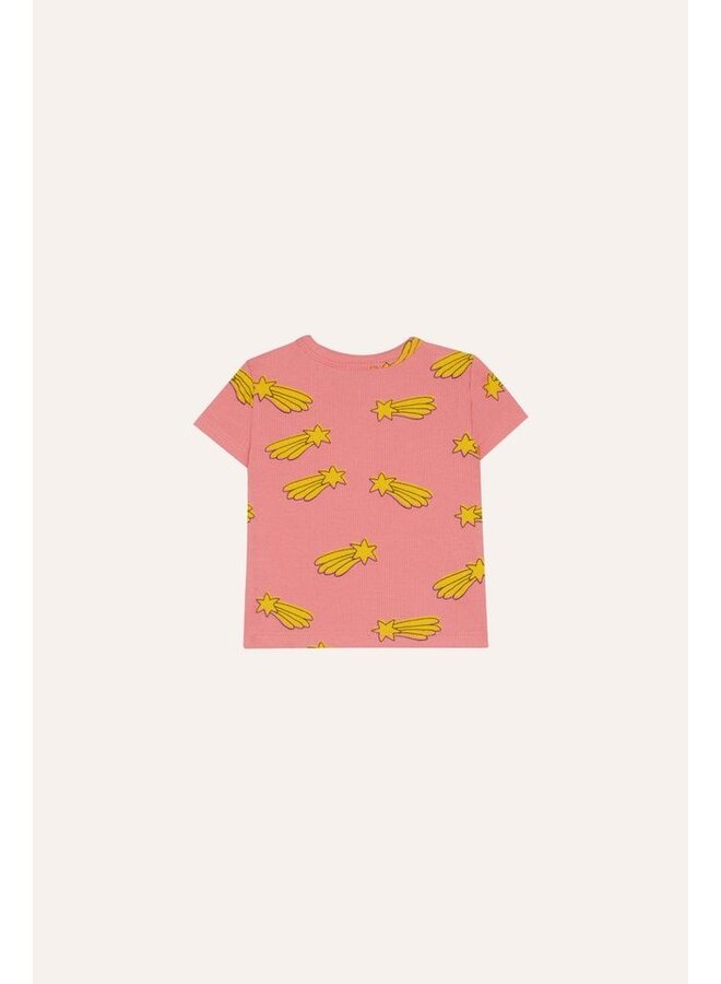 The Campamento | falling stars allover baby tshirt | pink