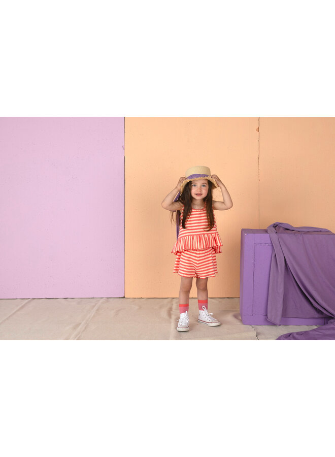 Nixnut | sum top | coral stripe