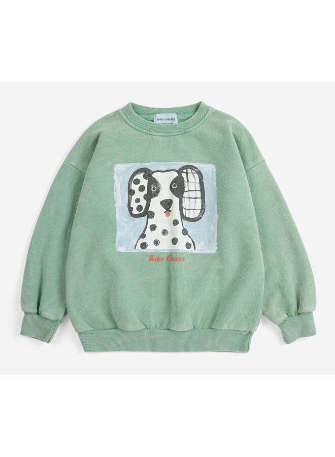 Bobo Choses | van dog sweatshirt | green