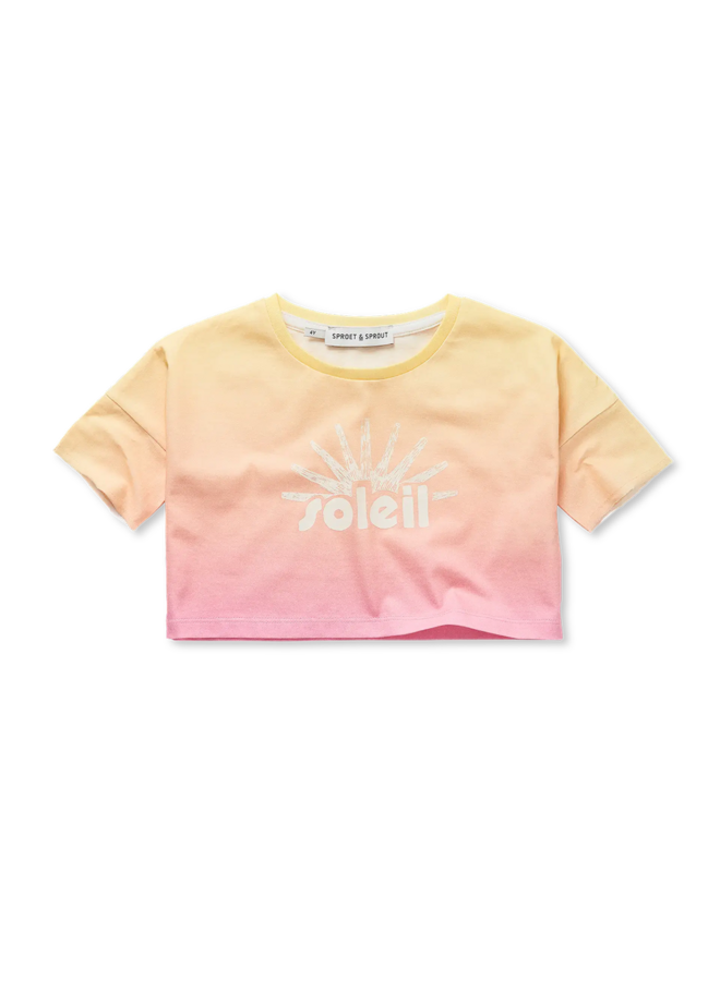 Sproet & Sprout | cropped t-shirt rainbow dye | podium pink