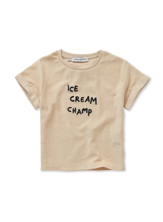 Sproet & Sprout | terry t-shirt ice cream champ | sesame