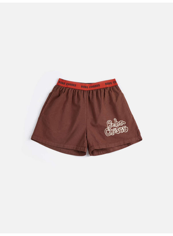 Bobo Choses | bobo choses by hand woven bermuda shorts | brown