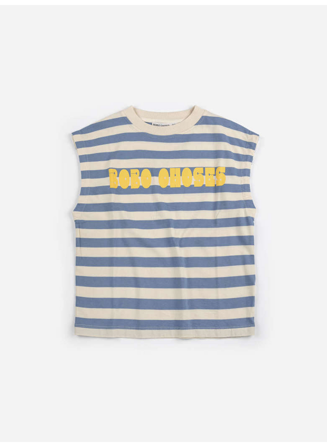 Bobo Choses | bobo choses modern striped sleeveless t-shirt | offwhite