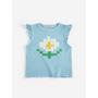 Bobo Choses | pixel daisy ruffled top | light blue