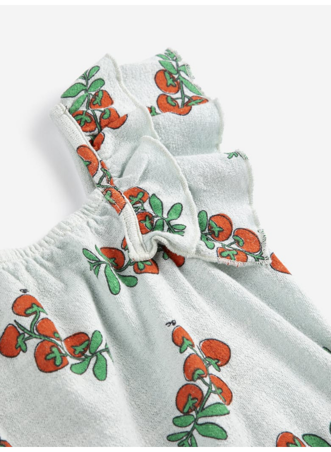 Bobo Choses | juicy tomatoes all over ruffled dress | light blue