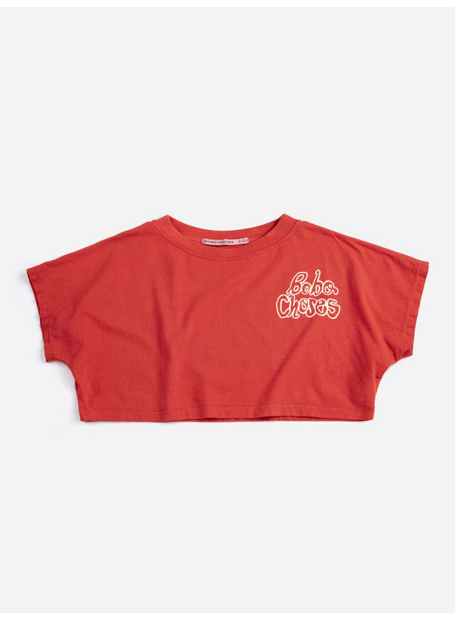 Bobo Choses | bobo choses by hand cropped t-shirt | red