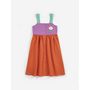 Bobo Choses | pixel daisy color block woven dress | multicolor