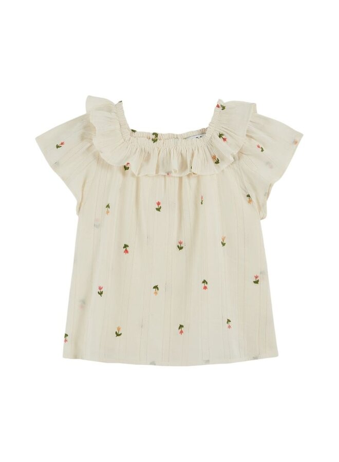 Emile & Ida | blouse brodee all over | creme