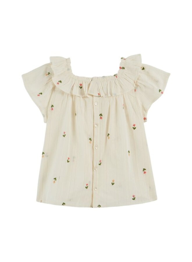 Emile & Ida | blouse brodee all over | creme