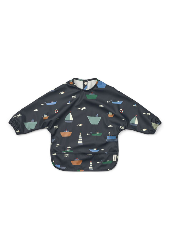 Liewood | merle printed cape bib | sailing/classic navy