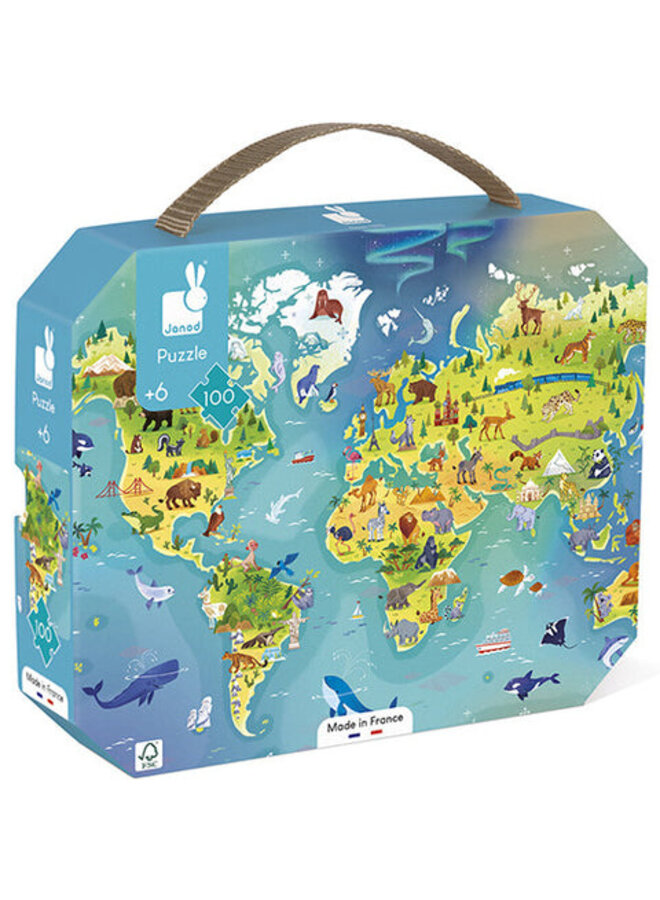 Janod | puzzel | de wereld 100st