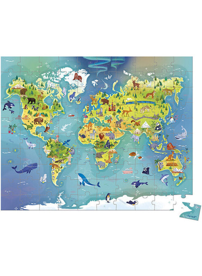 Janod | puzzel | de wereld 100st