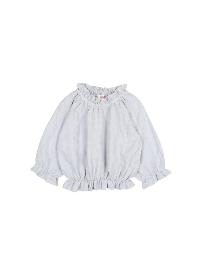Buho | chic lurex blouse | sky blue