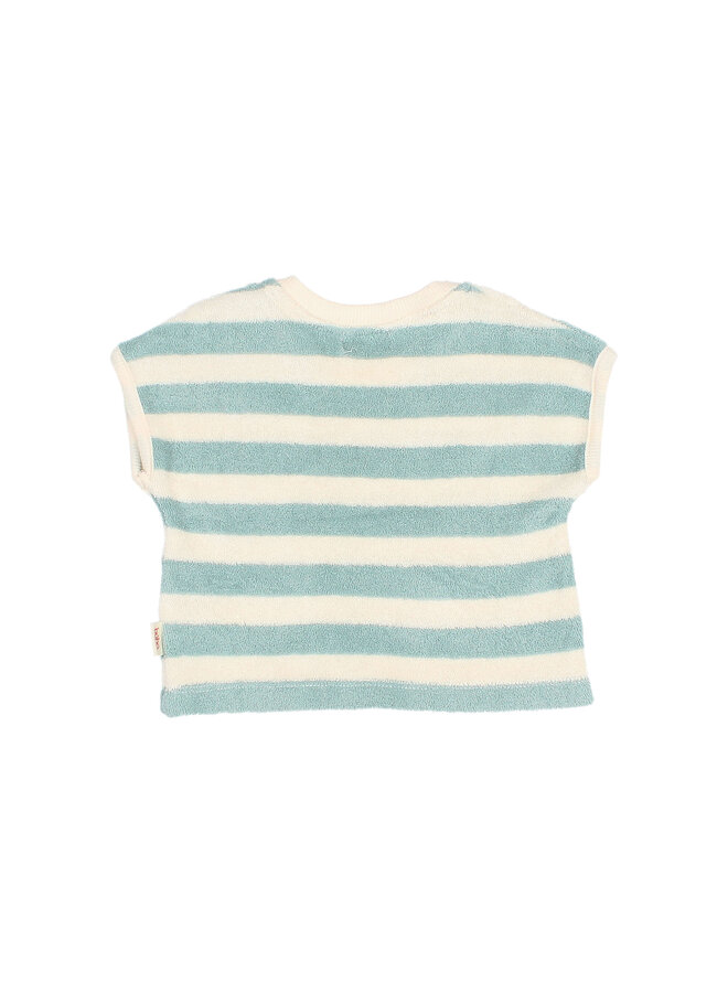 Buho | bb terry stripes t-shirt | green moss