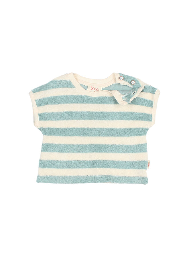 Buho | bb terry stripes t-shirt | green moss