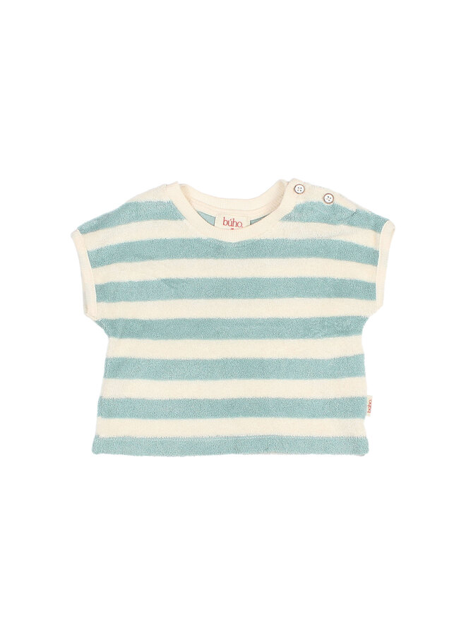 Buho | bb terry stripes t-shirt | green moss